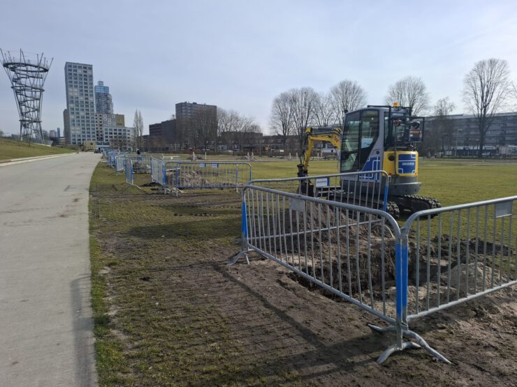 Werkzaamheden Spoorpark om de wateroverlast te verminderen